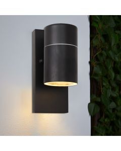 Modern utomhus vägglampa med skymningssensor svart, Pedro, IP44