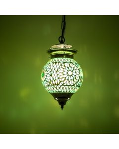 Grön orientalisk fönsterlampa mosaik, Nisrin