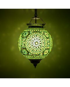 Grön orientalisk fönsterlampa mosaik, Aziza