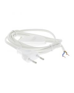 Q-Link anslutningskabel max 1200w 2 x 0,75 mm. 1,8 m vit med strömbrytare