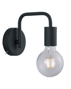 Svart vägglampa modern, Ritual, med brytare
