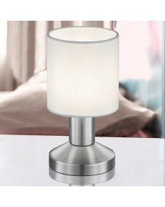 Nickel bordslampa metall, Nordby, med brytare