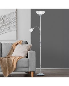 Grå golvlampa plast, Pieter, med brytare
