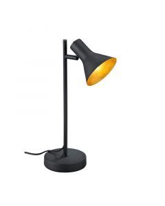 Svart bordslampa industri, Verena, med brytare