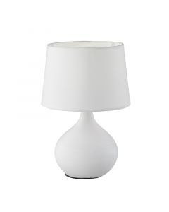 Keramik bordslampa vit, Yesha, med brytare