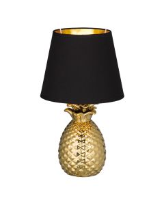 Keramik bordslampa guld, Monsted, med brytare