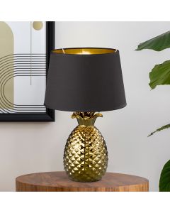 Keramik bordslampa guld, Monsted, med brytare