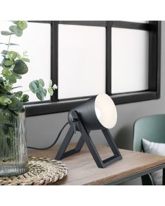 Trä bordslampa svart, Sacha, med brytare