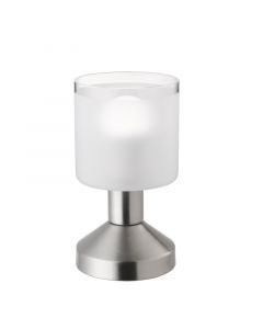 Nickel bordslampa modern, Vilou, med brytare