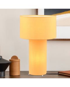 Gul bordslampa tyg, Denilson, med brytare