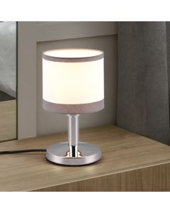 Vit bordslampa modern, Denley, med brytare