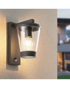 Antracit utomhus vägglampa med rörelsesensor modern, Kerstin, IP44