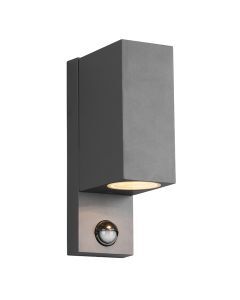 Antracit utomhus vägglampa med rörelsesensor modern, Laurien, IP44
