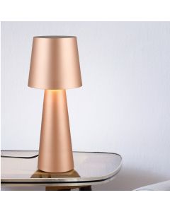 Brun bordslampa modern, Lillyam, med brytare