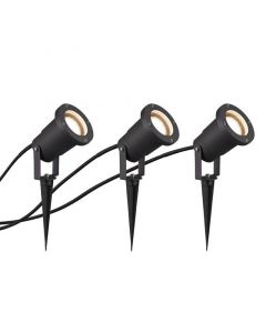 Antracit trädgårdsspotlight modern, Tau, IP65