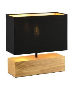 Trä bordslampa brun, Job, med brytare