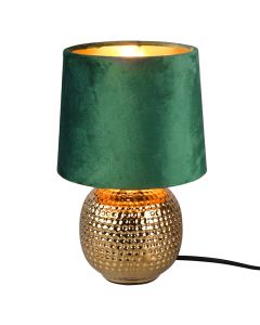 Keramik bordslampa guld, Jorre, med brytare