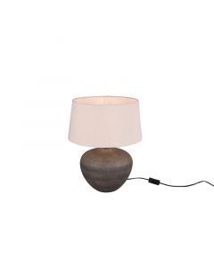 Keramik bordslampa brun, Ulo, med brytare