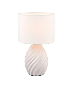 Vit bordslampa retro, Roeland, med brytare