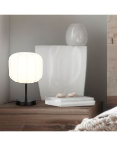 Vit bordslampa modern, Metehan, med brytare
