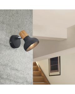 Svart väggspotlight modern, Toos