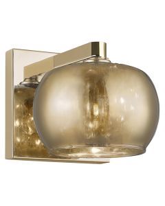 Design vägglampa guld, Krystel