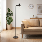 Modern golvlampa svart, Carlos, med brytare