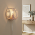 Industri vägglampa beige, Lieve, med brytare