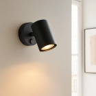 Modern väggspotlight svart, Elena, med brytare
