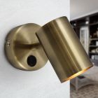 Modern vägglampa brons, Elena, med brytare