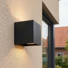 Modern up down vägglampa svart, Dion, 6W, dim to warm LED, IP65