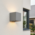 Modern up down vägglampa grå, Dion, IP65