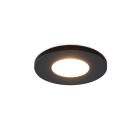 Svart infälld spotlight uterum Dico, IP65, dimbar