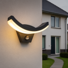 Modern utomhus vägglampa med rörelsesensor svart, Annemay, 7W, 3000K LED, IP54