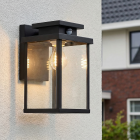 Modern utomhus vägglampa med rörelsesensor svart, Jesca, IP44