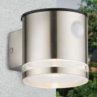 Modern utomhus vägglampa solcell krom, Tommy, 1W, 2700K LED, IP54
