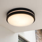 Plast taklampa utomhus med rörelsesensor svart, James, IP44