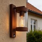 Modern utomhus vägglampa med rörelsesensor rostfärgad, Musa, IP44