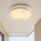 Plast taklampa utomhus med rörelsesensor vit, James, IP54