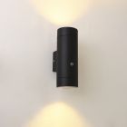 Modern utomhus vägglampa med skymningssensor svart, Marcos, IP44