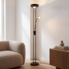 Modern läslampa golv svart, Salvador, 18W, 3000K LED, med brytare