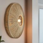 Rustik vägglampa brun, Sanny, med brytare