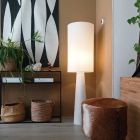 Modern golvlampa beige, Timmy, med brytare