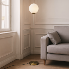 Design golvlampa vit, Dolf, med brytare