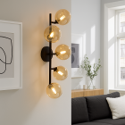 Design vägglampa bärnstensfärgad, Remo