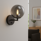 Design vägglampa grå, Remo, med brytare