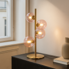 Design bordslampa rosa, Remo, med brytare