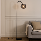 Industri golvlampa svart, Pepita, med brytare