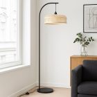 Bambu golvlampa brun, Jennifer, med brytare