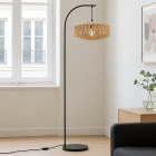 Rustik golvlampa brun, Selena, med brytare